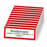 Brandschutzschild "Brandschutztür verkeilen, verstellen, festbinden o. ä. Verboten!" – Kunststoff 1 mm (Set)