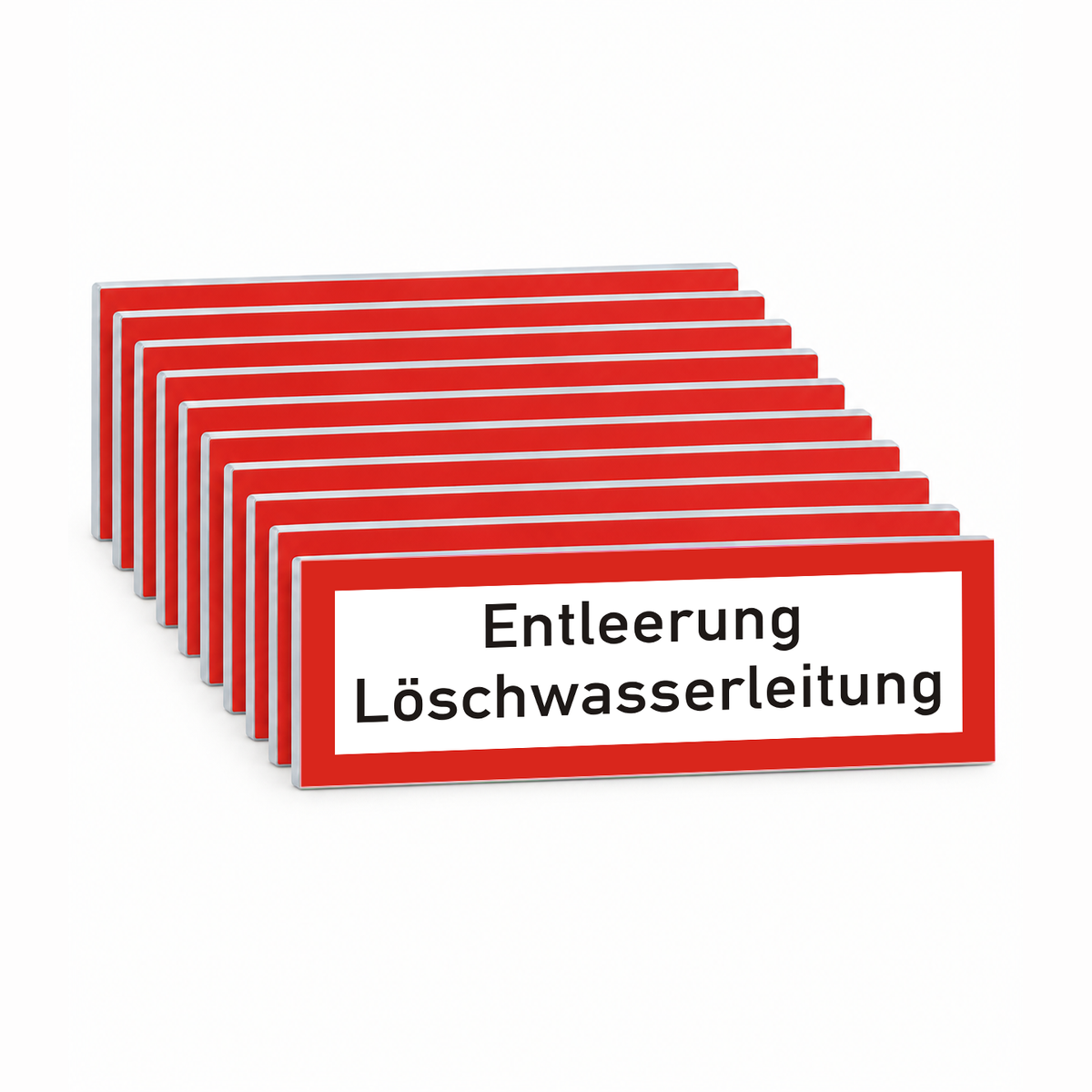 Brandschutzschild Entleerung Löschwasserleitung – Mehrfachpack