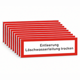 Brandschutzschild Entleerung Löschwasserleitung trocken – Mehrfachpack