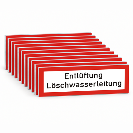 Brandschutzschild Entlüftung Löschwasserleitung – Mehrfachpack