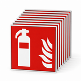 Brandschutzschild Feuerlöscher – Aluminium (Set)