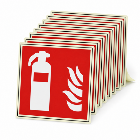 Brandschutzschild Feuerlöscher – Flex. Kunststoff langnachleuchtend selbstklebend Ultra (Set)