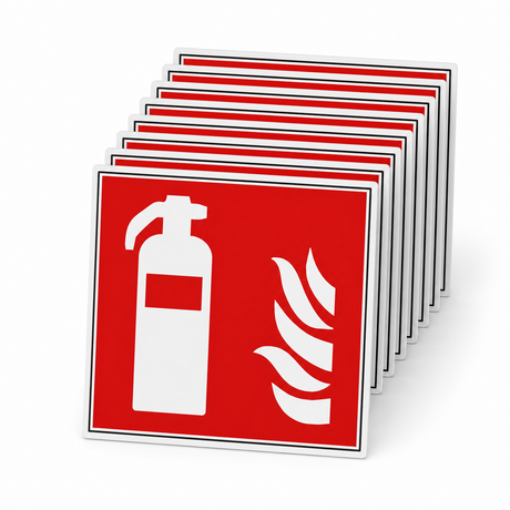 Brandschutzschild Feuerlöscher – Kunststoff 1 mm (Set)