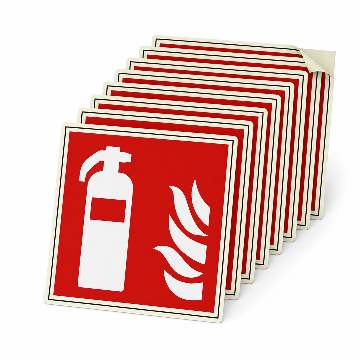 Brandschutzschild Feuerlöscher – Kunststoff langnachleuchtend selbstklebend Ultra (Set)