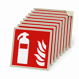 Brandschutzschild Feuerlöscher – Kunststoff langnachleuchtend selbstklebend Ultra (Set)