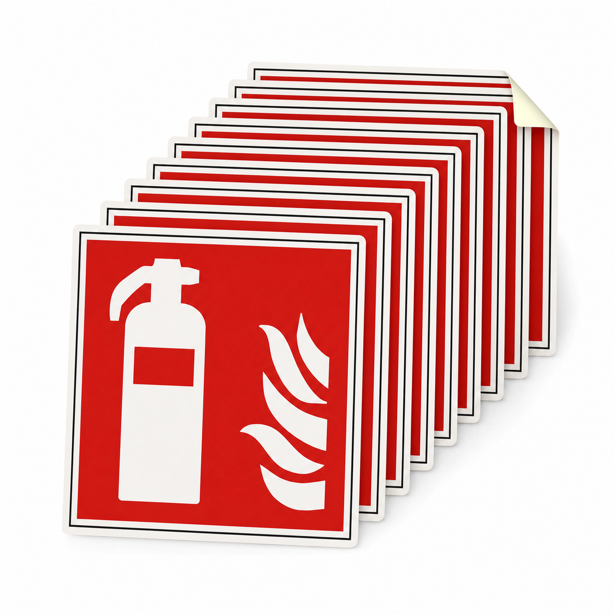 Brandschutzschild Feuerlöscher – Kunststoff langnachleuchtend selbstklebend (Set)