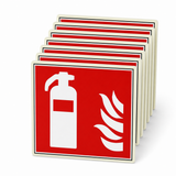 Brandschutzschild Feuerlöscher – Kunststoff langnachleuchtend (Set)