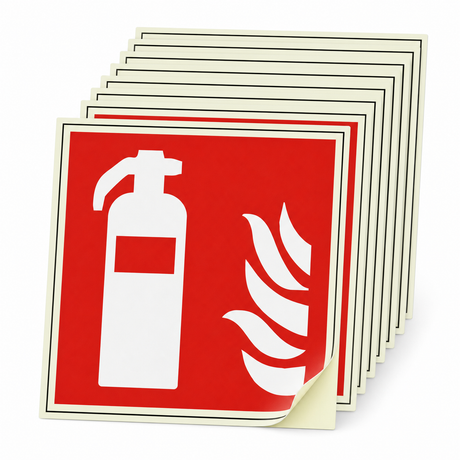 Brandschutzschild Feuerlöscher – Langnachleuchtende Folie Ultra (Set)