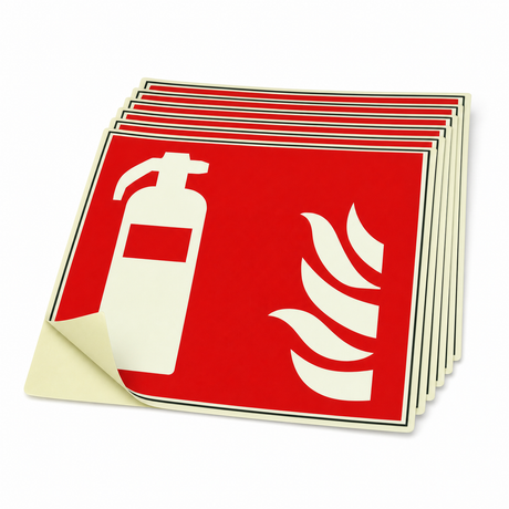 Brandschutzschild Feuerlöscher – Langnachleuchtende Folie (Set)
