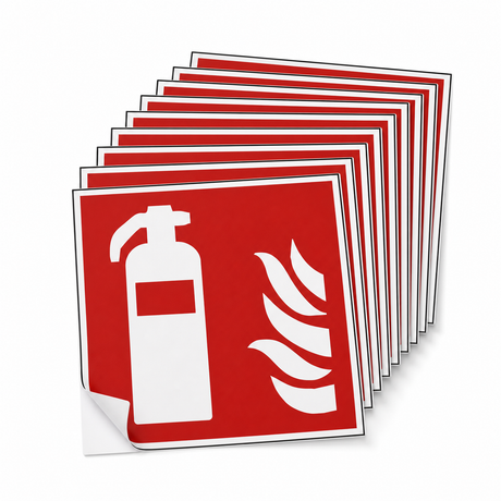 Brandschutzschild Feuerlöscher – Selbstklebende Folie (Set)