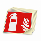 Brandschutzschild Feuerlöscher – Selbstklebender Kunststoff langnachleuchtend (Set)