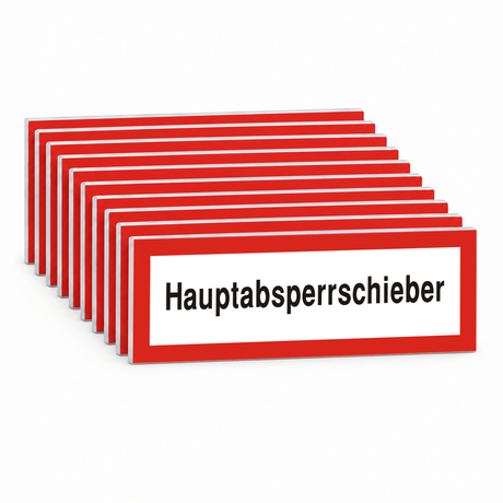 Brandschutzschild "Hauptabsperrschieber" – Mehrfachpack