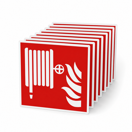 Brandschutzschild Löschschlauch – ISO 7010 – Kunststoff 1 mm (Set)