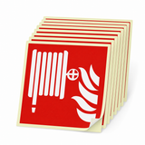 Brandschutzschild Löschschlauch – ISO 7010 – Langnachleuchtende Folie (Set)