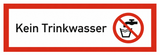 Brandschutzschild mit Aufdruck Kein Trinkwasser + Symbol