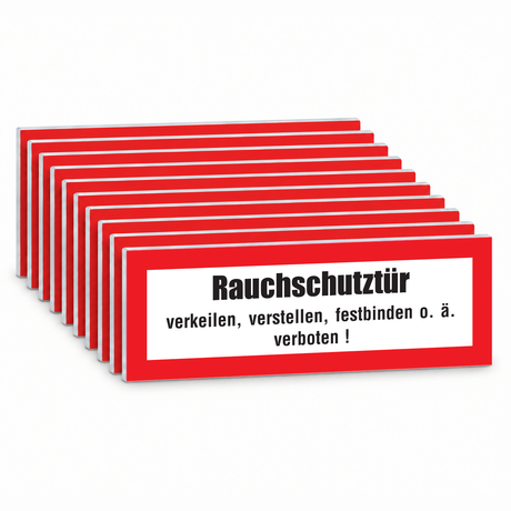 Brandschutzschild "Rauchschutztür verkeilen,verstellen...." – Mehrfachpack
