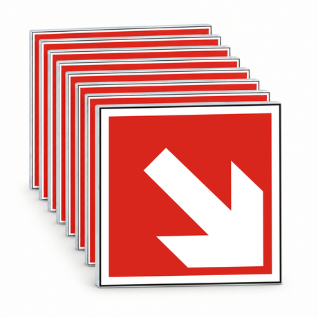 Brandschutzschild Richtungsangabe aufwärts / abwärts – Mehrfachpack