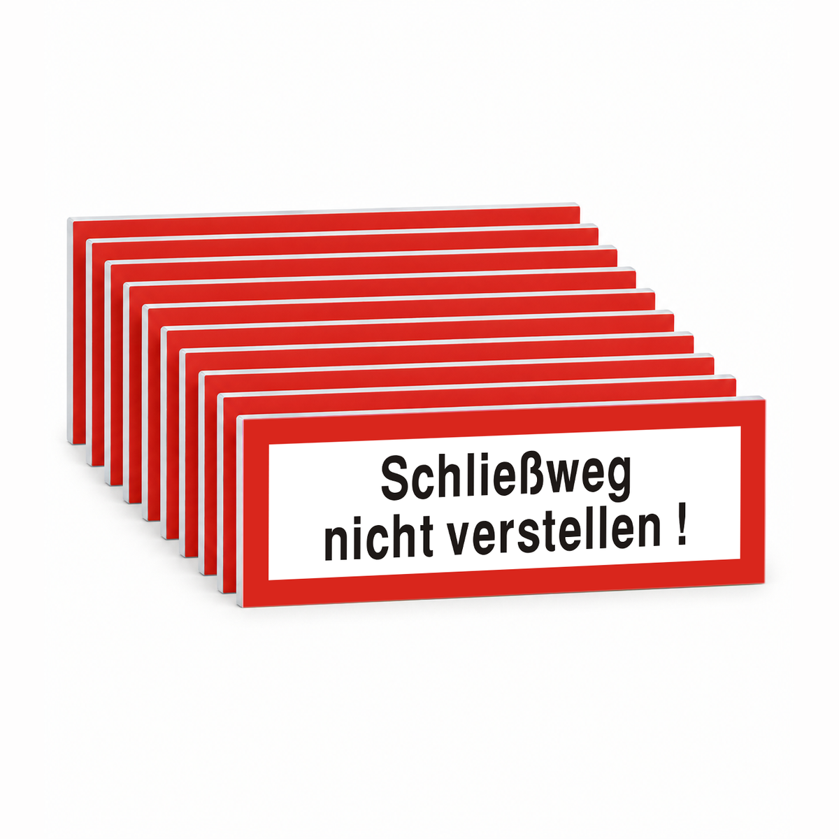 Brandschutzschild "Schließweg nicht verstellen!" – Mehrfachpack