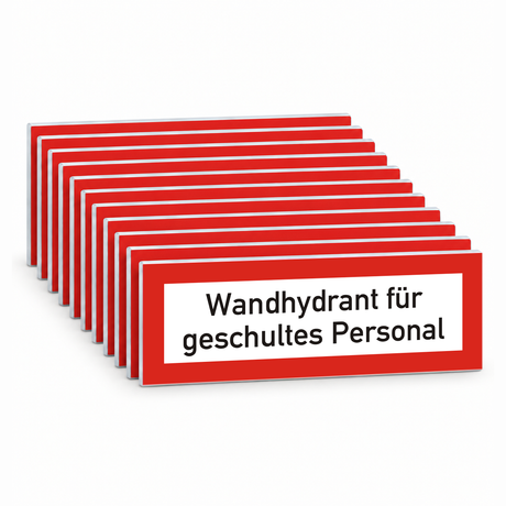 Brandschutzschild "Wandhydrant für geschultes Personal" – Mehrfachpack