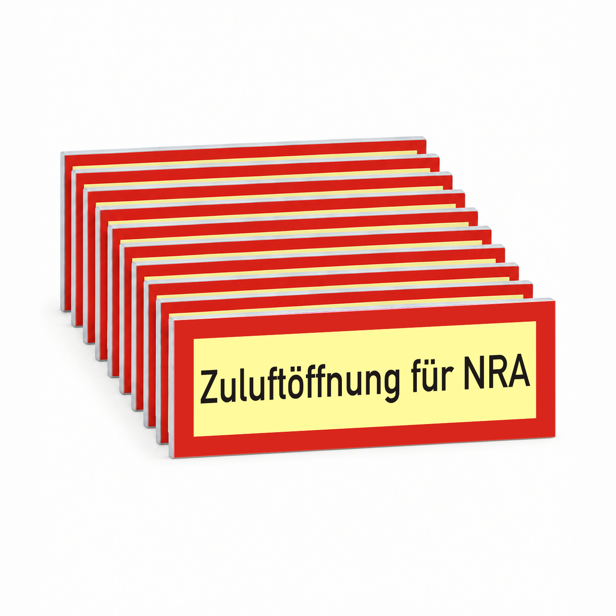 Brandschutzschild "Zuluftöffnung für NRA" – Mehrfachpack