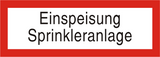Brandschutzschild "Einspeisung Sprinkleranlage"