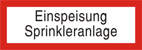 Brandschutzschild "Einspeisung Sprinkleranlage"