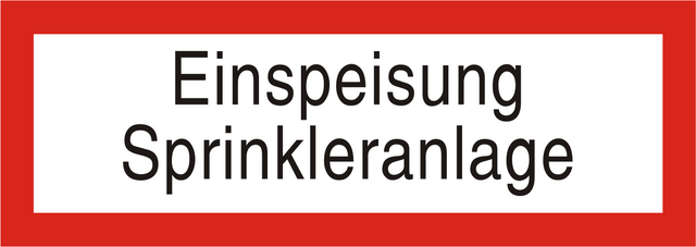 Brandschutzschild "Einspeisung Sprinkleranlage"