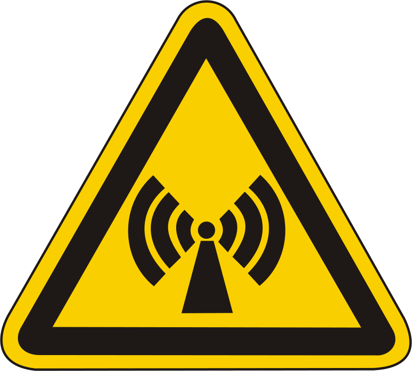 Warnschild Warnung vor nicht ioisierender elektromagnetischer Strahlung