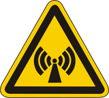 Warnschild Warnung vor nicht ioisierender elektromagnetischer Strahlung