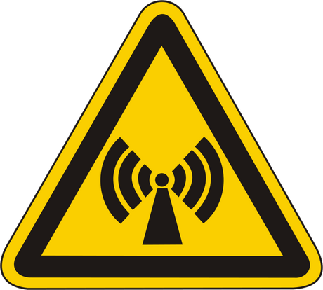 Warnschild Warnung vor nicht ioisierender elektromagnetischer Strahlung