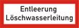 Brandschutzschild Entleerung Löschwasserleitung