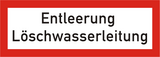 Brandschutzschild Entleerung Löschwasserleitung
