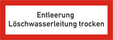 Brandschutzschild Entleerung Löschwasserleitung trocken