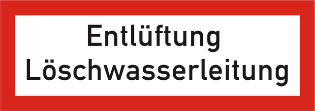 Brandschutzschild Entlüftung Löschwasserleitung