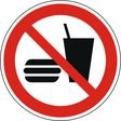 Verbotsschild Essen und trinken verboten – ISO 7010