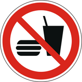 Verbotsschild Essen und trinken verboten – ISO 7010