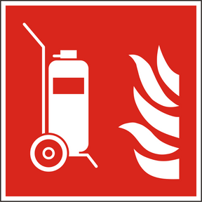 Brandschutzschild Fahrbarer Feuerlöscher