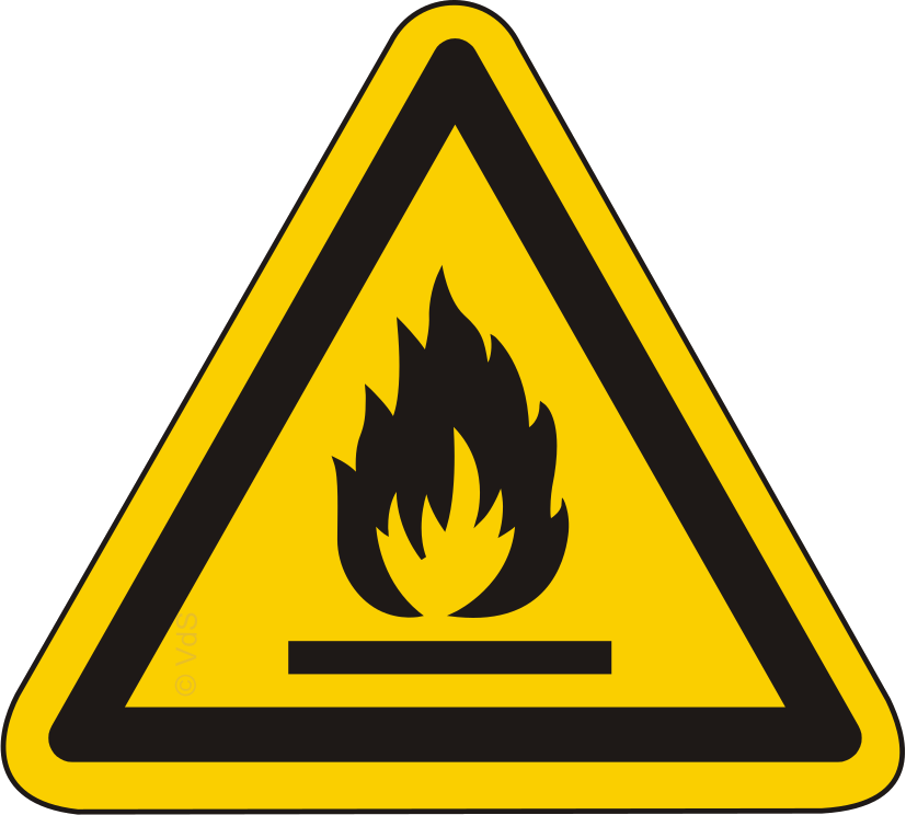 Warnschild Warnung vor feuergefährlichen Stoffen – ISO 7010