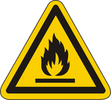 Warnschild Warnung vor feuergefährlichen Stoffen – ISO 7010