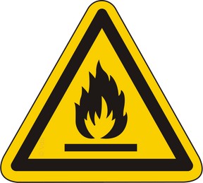 Warnschild Warnung vor feuergefährlichen Stoffen – ISO 7010