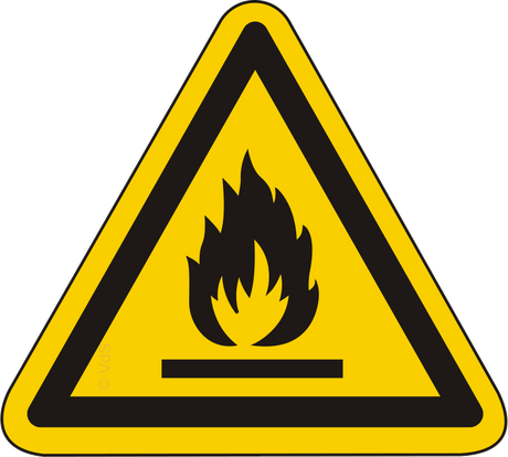 Warnschild Warnung vor feuergefährlichen Stoffen – ISO 7010