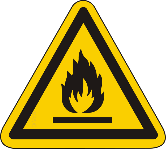 Warnschild Warnung vor feuergefährlichen Stoffen – ISO 7010