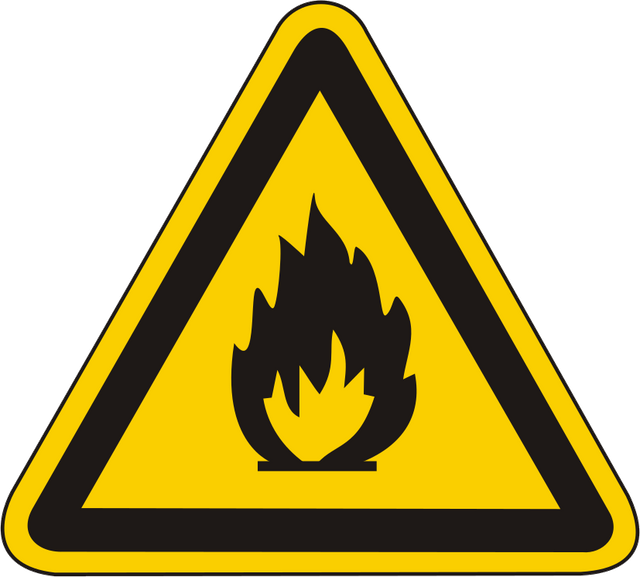 Warnschild Warnung vor feuergefährlichen Stoffen