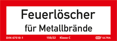 Brandschutzschild "Feuerlöscher für Metallbrände"