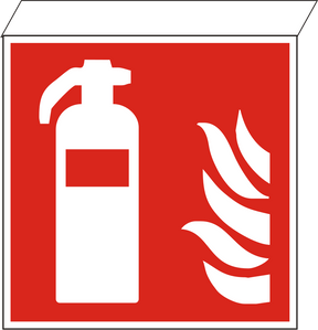 Fahnenschild für Deckenmontage Feuerlöscher – ISO 7010