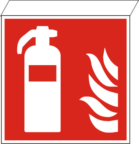 Fahnenschild für Deckenmontage Feuerlöscher – ISO 7010