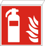 Fahnenschild für Deckenmontage Feuerlöscher – ISO 7010