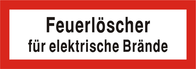 Brandschutzschild "Feuerlöscher für elektrische Brände"
