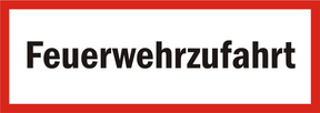 Schild Feuerwehrzufahrt