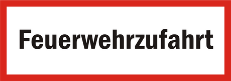 Schild Feuerwehrzufahrt